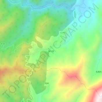 Carte topographique 吴三地, altitude, relief