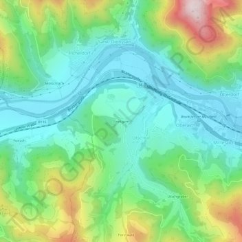 Carte topographique Streitgarn, altitude, relief