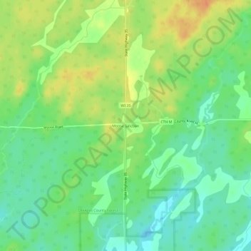 Carte topographique Moose Junction, altitude, relief