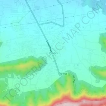 Carte topographique Wadki, altitude, relief