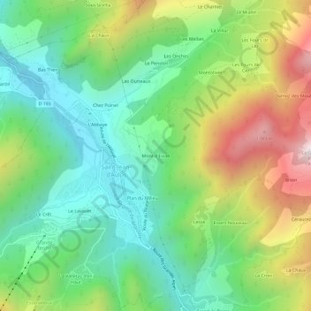 Carte topographique Mont d'Evian, altitude, relief