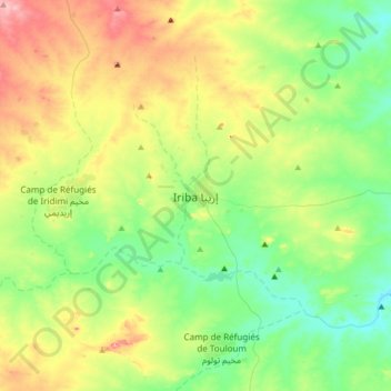 Carte topographique Iriba, altitude, relief