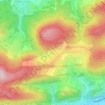 Carte topographique Kilholz, altitude, relief