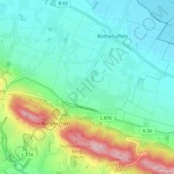 Carte topographique Griepshop, altitude, relief