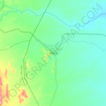 Carte topographique Chifra, altitude, relief