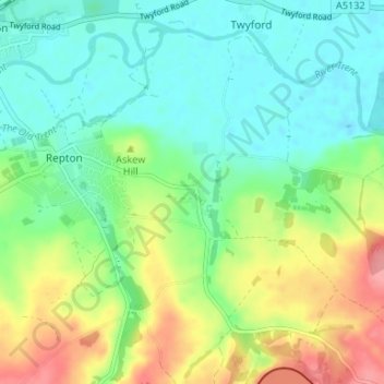 Carte topographique Milton, altitude, relief