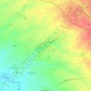 Carte topographique Triou, altitude, relief