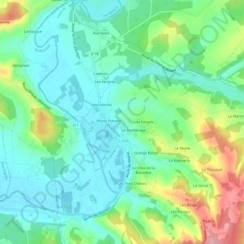 Carte topographique Chamberliac, altitude, relief