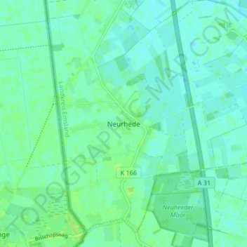 Carte topographique Neurhede, altitude, relief