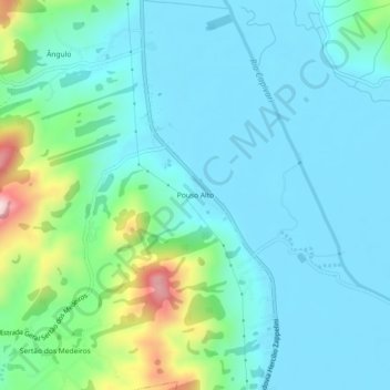 Carte topographique Pouso Alto, altitude, relief