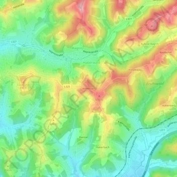 Carte topographique Hohenrain, altitude, relief