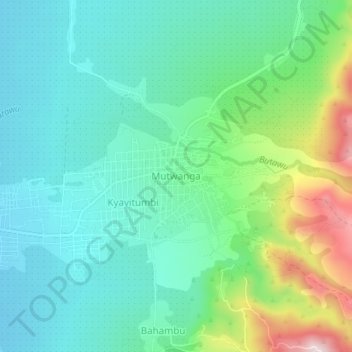 Carte topographique Mutwanga, altitude, relief