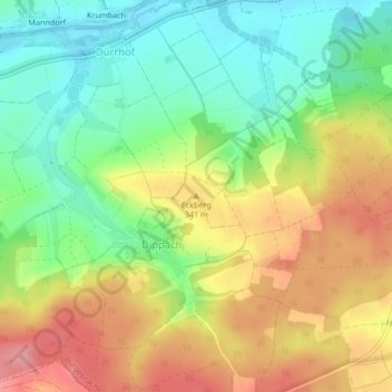 Carte topographique Eckberg, altitude, relief