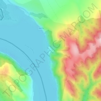 Carte topographique Baziaș, altitude, relief
