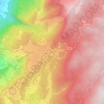 Carte topographique Le Faz, altitude, relief