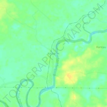 Carte topographique Kedaton, altitude, relief