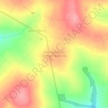 Carte topographique Vila Rural Nossa Senhora Aparecida, altitude, relief