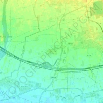 Carte topographique Fara Olivana, altitude, relief
