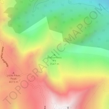 Carte topographique Bottomless Pit, altitude, relief