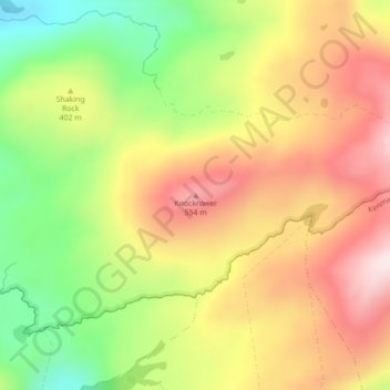 Carte topographique Knockrower, altitude, relief
