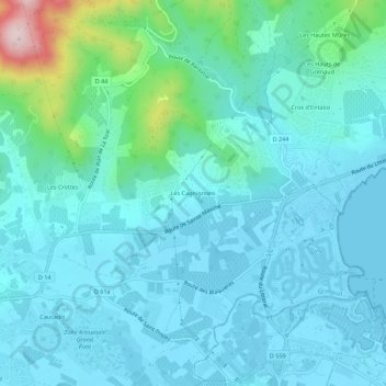 Carte topographique Les Cagnignons, altitude, relief