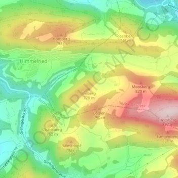 Carte topographique Imberg, altitude, relief