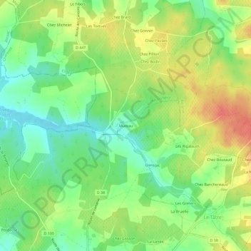 Carte topographique Mureau, altitude, relief