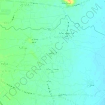 Carte topographique Gol Pashin, altitude, relief