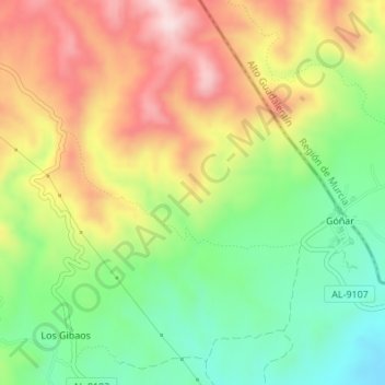 Carte topographique Goñar, altitude, relief