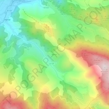 Carte topographique Rames, altitude, relief