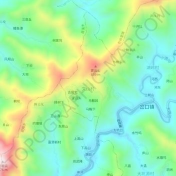 Carte topographique 文山村, altitude, relief