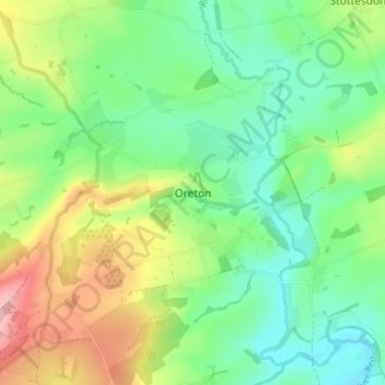 Carte topographique Oreton, altitude, relief