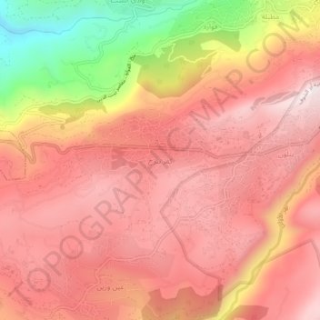 Carte topographique Kfar Nabrakh, altitude, relief