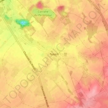 Carte topographique Naast, altitude, relief