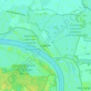 Carte topographique Stiepelse, altitude, relief