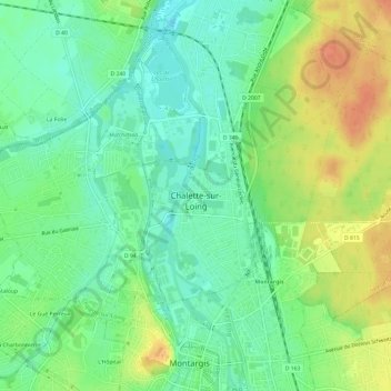 Carte topographique Centre Ville, altitude, relief