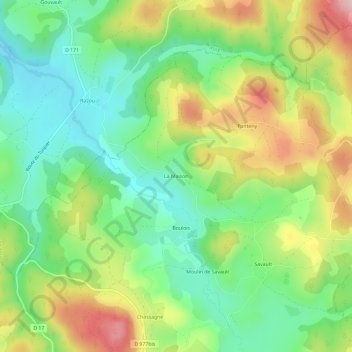 Carte topographique La Maison, altitude, relief