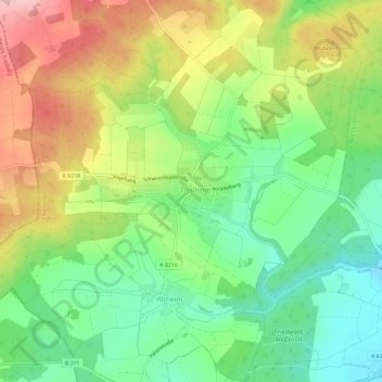 Carte topographique Thalheim, altitude, relief