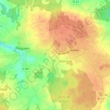 Carte topographique Le Roha, altitude, relief