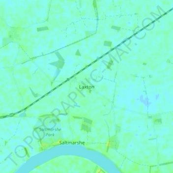 Carte topographique Laxton, altitude, relief