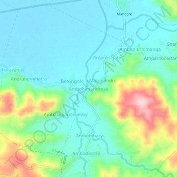 Carte topographique Ambohimandroso, altitude, relief