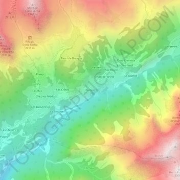 Carte topographique Perquis, altitude, relief
