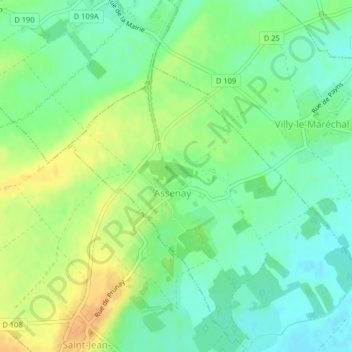 Carte topographique Les Hopitaux, altitude, relief