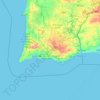 Carte topographique Algarve, altitude, relief