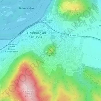 Carte topographique Schlossberg, altitude, relief