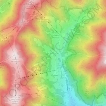 Carte topographique Sankt Oswald, altitude, relief