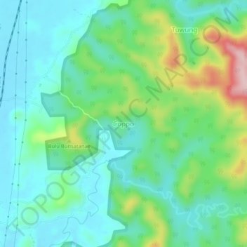 Carte topographique Coppo, altitude, relief