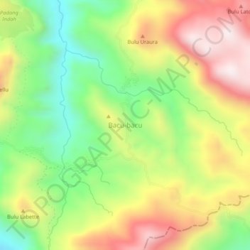 Carte topographique Bacu-bacu, altitude, relief