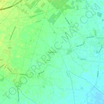 Carte topographique Roverbasso, altitude, relief