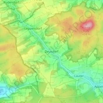 Carte topographique Deusdorf, altitude, relief